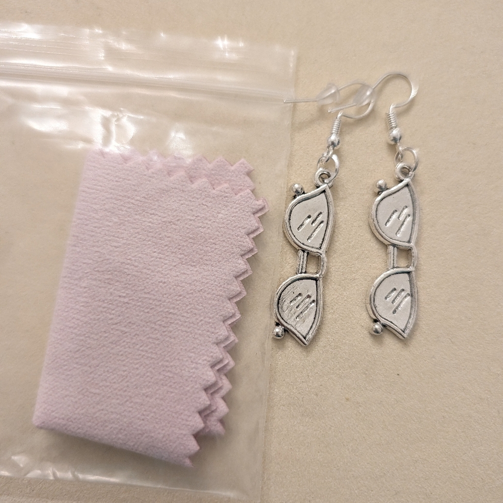 Handcrafted Silver Dangle Sunglasses Earrings New